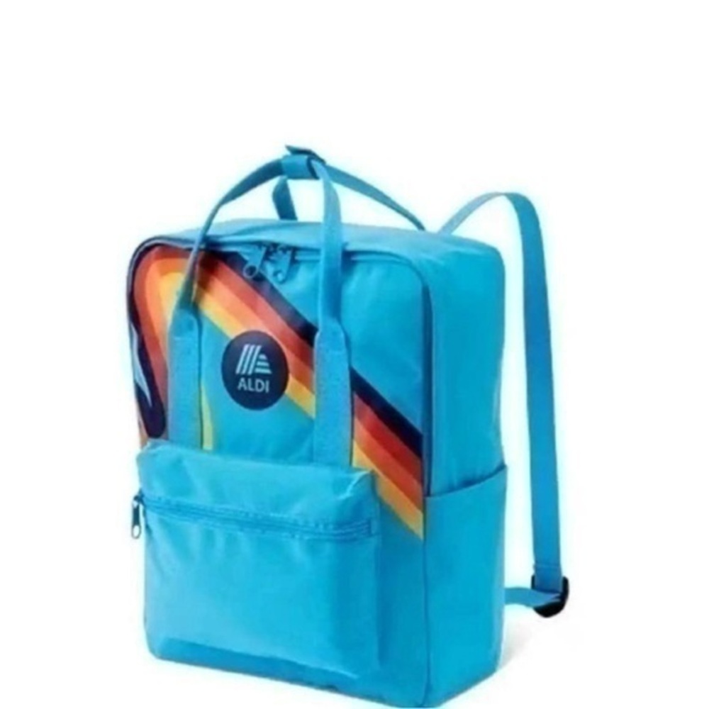 💋NWT Aldi’s gear blue rainbow 🌈 backpack book bag.